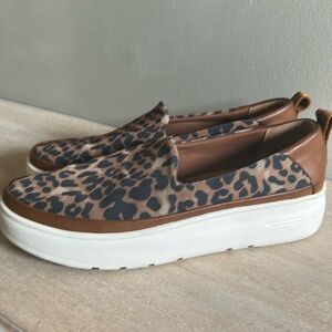 Leopard Print Slip-On Platform Sneakers